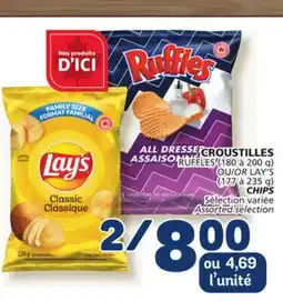 Marché Bonichoix RUFFLES (180 to 200 g) OR LAY'S (177 to 235 g) CHIPS offer