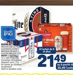 Marché Bonichoix MICHELOB ULTRA, SLEEMAN HONEY BROWN LAGER OR MILLER LITE BEER offer