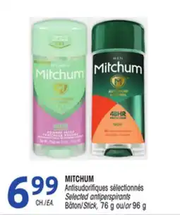 Uniprix MITCHUM Antisudorifiques sélectionnés/Selected antiperspirants offer