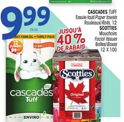 Uniprix CASCADES TUFF Essuie-tout/Paper towels SCOTTIES Mouchoirs/Facial tissues offer