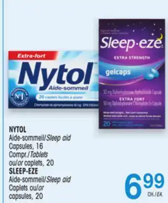 Uniprix NYTOL Aide-sommeil/Sleep aid, SLEEP-EZE Aide-sommeil/Sleep aid offer