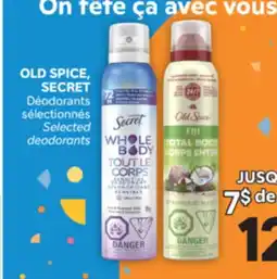 Brunet OLD SPICE, SECRET Déodorants sélectionnés offer