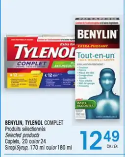 Uniprix BENYLIN, TYLENOL COMPLET Produits sélectionnés / Selected products offer