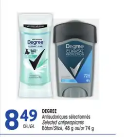 Uniprix DEGREE Antisudoriques sélectionnés / Selected antiperspirants offer