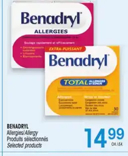 Uniprix BENADRYL Allergies Produits sélectionnés/Allergy Selected products offer