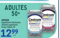 Uniprix CENTRUM Suppléments sélectionnés Selected supplements offer