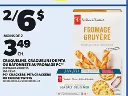 Provigo PC CRACKERS, PITA CRACKERS OR CHEESE TWISTS, 100-225 G offer