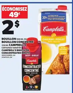 Provigo CAMPBELL'S BROTH, 900 ML OR CONCENTRATED BROTH, 250 ML offer
