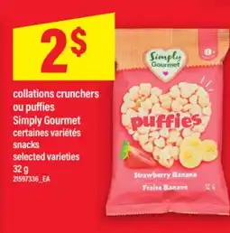 Maxi COLLATIONS CRUNCHERS OU PUFFIES SIMPLY GOURMET | snacks, 32g offer