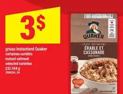 Maxi GRUAU INSTANTANÉ QUAKER | instant oatmeal 232-344 g offer