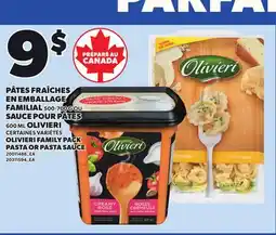 Provigo OLIVIERI FAMILY PACK PASTA, 500-700 G OR PASTA SAUCE, 600 ML offer