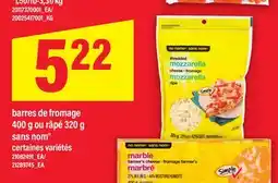 Maxi BARRES DE FROMAGE, 400 G OU RÂPÉ, 320 G SANS NOM offer