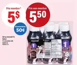 Maxi LAIT AU CHOCOLAT 1 NATREL | 1% chocolate milk, 6x200 ML offer