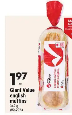 Giant Tiger Giant Value english muffins offer