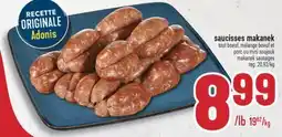 Marché Adonis SAUCISSES MAKANEK | MAKANEK SAUSAGES offer