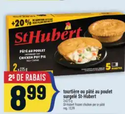 Marché Adonis TOURTIÈRE OU PÂTÉ AU POULET SURGELÉ ST-HUBERT | ST-HUBERT FROZEN CHICKEN PIE OR PÂTÉ offer