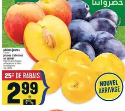 Marché Adonis PÊCHES JAUNES | YELLOW PEACHES OR ITALIAN OR YELLOW PLUMS offer