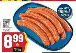 Marché Adonis SAUCISSES MERGUEZ BOEUF ET AGNEAU | MERGUEZ SAUSAGES LAMB AND BEEF offer