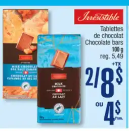 Jean Coutu IRRESISTIBLE Chocolate bars offer