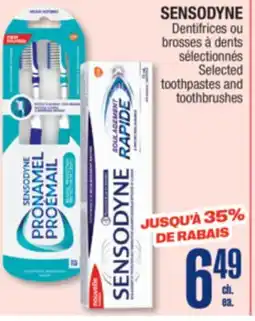 Jean Coutu SENSODYNE Selected toothpastes and toothbrushes offer