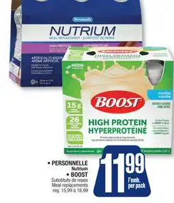 Jean Coutu PERSONNELLE Nutrium, BOOST Meal replacements offer
