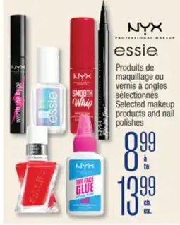 Jean Coutu NYX, ESSIE Selected makeup products and nail polishes offer