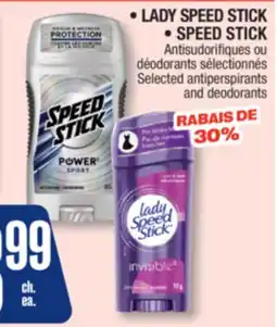 Jean Coutu LADY SPEED STICK, SPEED STICK Selected antiperspirants and deodorants offer