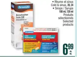 Jean Coutu PERSONNELLE Cold & sinus, Syrups Selected products offer