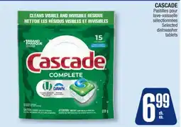 Jean Coutu CASCADE Selected dishwasher tablets offer