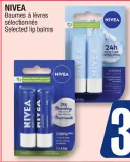Jean Coutu NIVEA Selected lip balms offer