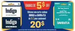 Jean Coutu carte-cadeau INDIGO ou DAVIDsTEA offer
