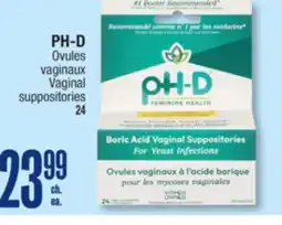 Jean Coutu PH-D Vaginal suppositories offer