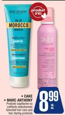 Jean Coutu CAKE, MARC ANTHONY Selected hair care and hair styling products offer