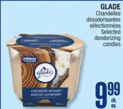 Jean Coutu GLADE Selected deodorizing candles offer