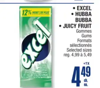 Jean Coutu EXCEL, HUBBA BUBBA, JUICY FRUIT Gommes Gums offer