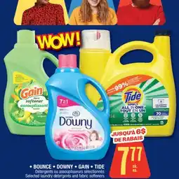Jean Coutu BOUNCE, DOWNY, GAIN, TIDE Selected laundry detergents and fabric softeners offer