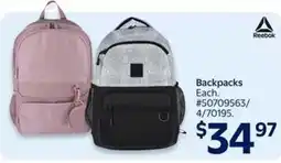 Walmart Reebok backpacks offer