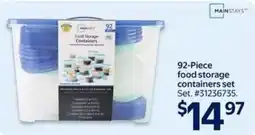 Walmart Mainstays 92-piece food storage containers set offer