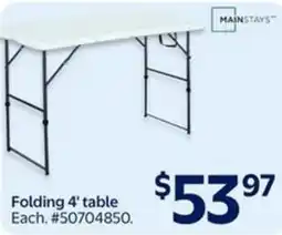 Walmart Mainstays folding 4' table offer