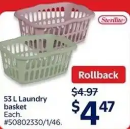 Walmart Sterilite Laundry basket offer