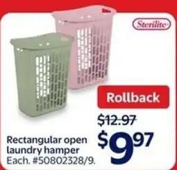 Walmart Sterilite rectangular open laundry hamper offer