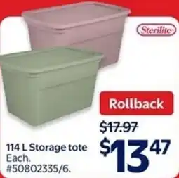 Walmart Sterilite Storage tote offer