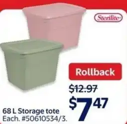 Walmart Sterilite storage tote offer