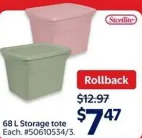 Walmart Sterilite storage tote offer