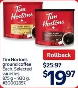 Walmart Tim Hortons ground coffee offer