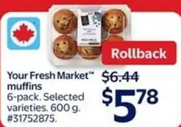 Walmart Your fresh market muffins offer