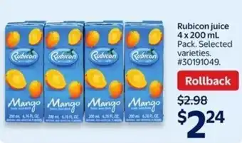 Walmart Rubicon juice offer