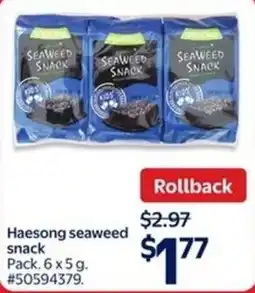 Walmart Haesong seaweed snack offer