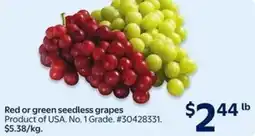 Walmart Red or green seedless grapes offer