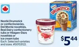 Walmart Nestlé Drumstick or confectioneries, Del Monte novelties, Real Dairy confectionery tubs or Häagen-Dazs novelties offer